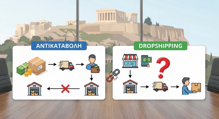 Αντικαταβολή και dropshipping